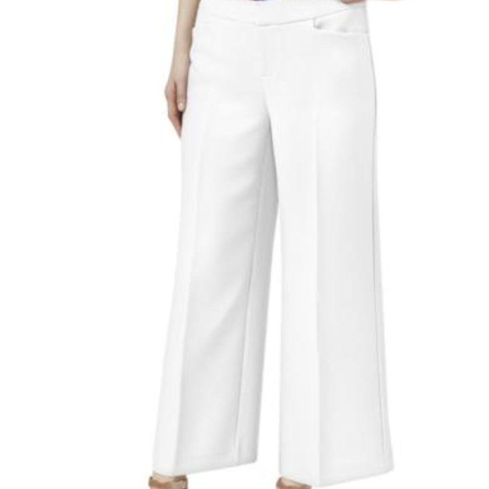 NWT! INC White Pants Wide Leg Regular Fit -23